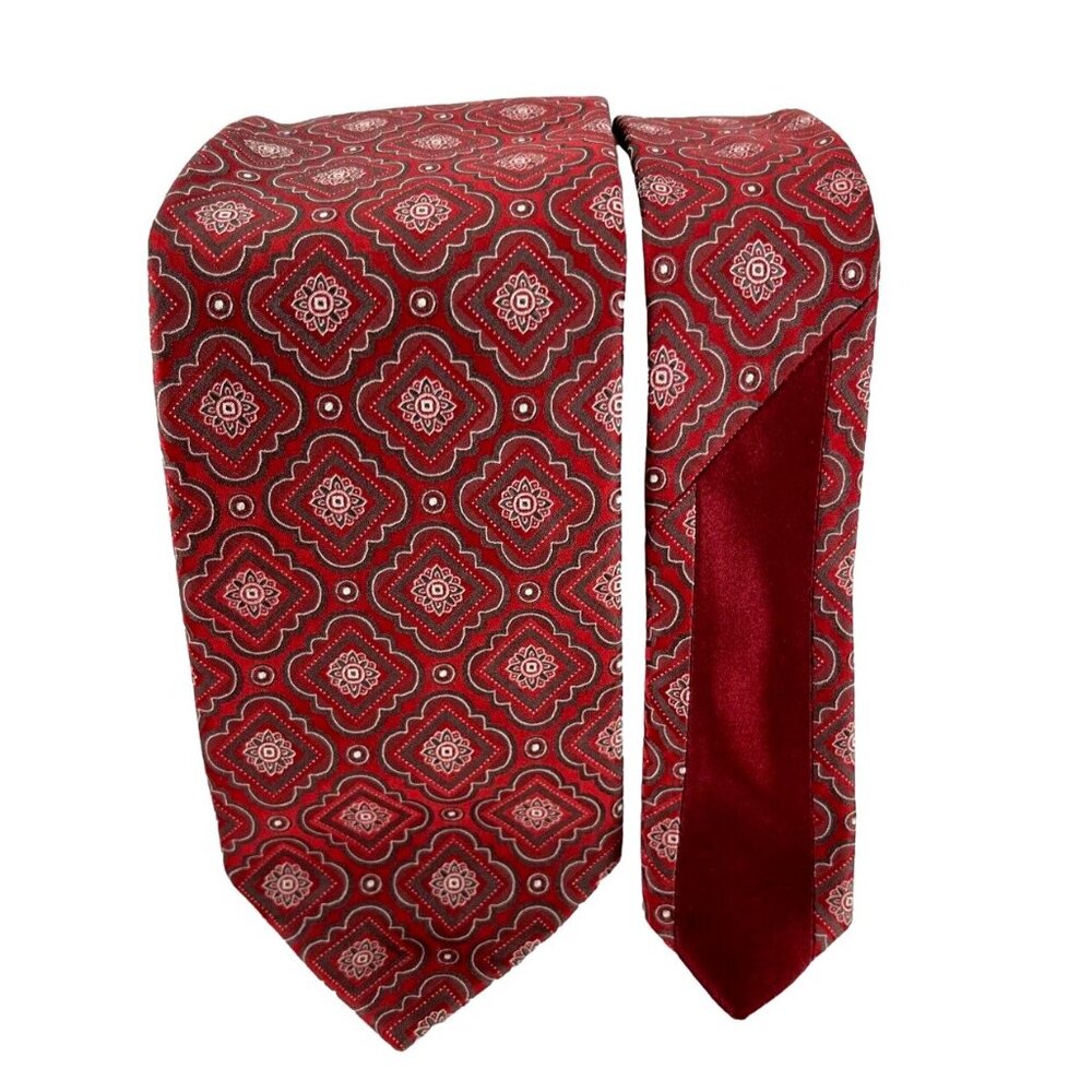 Italo Ferretti Silvi Marina Silk Burgundy & White Patterned Men's Tie